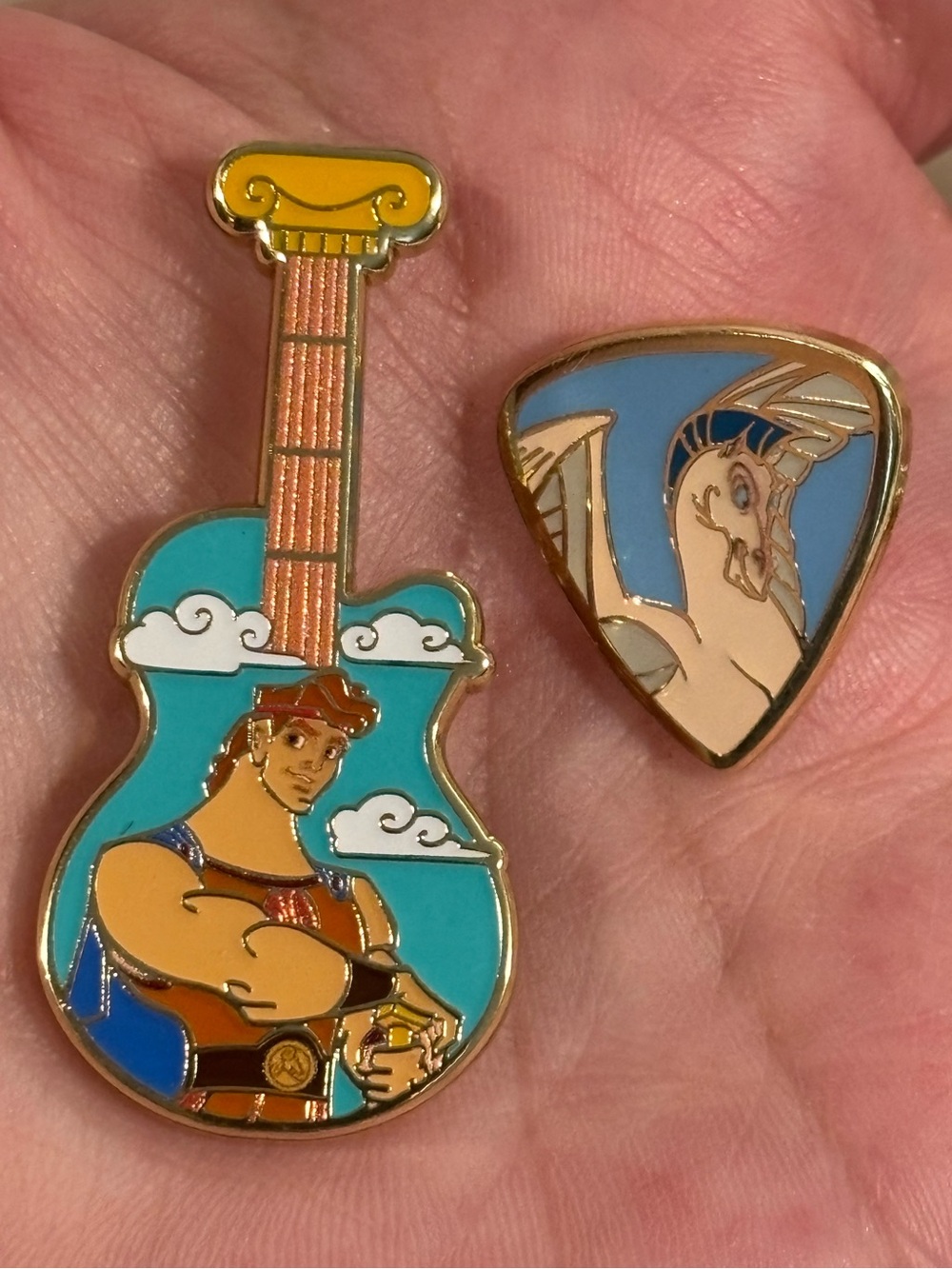 Disney Guitar & Pick Mystery Pin Set - Hercules & Pegasus
